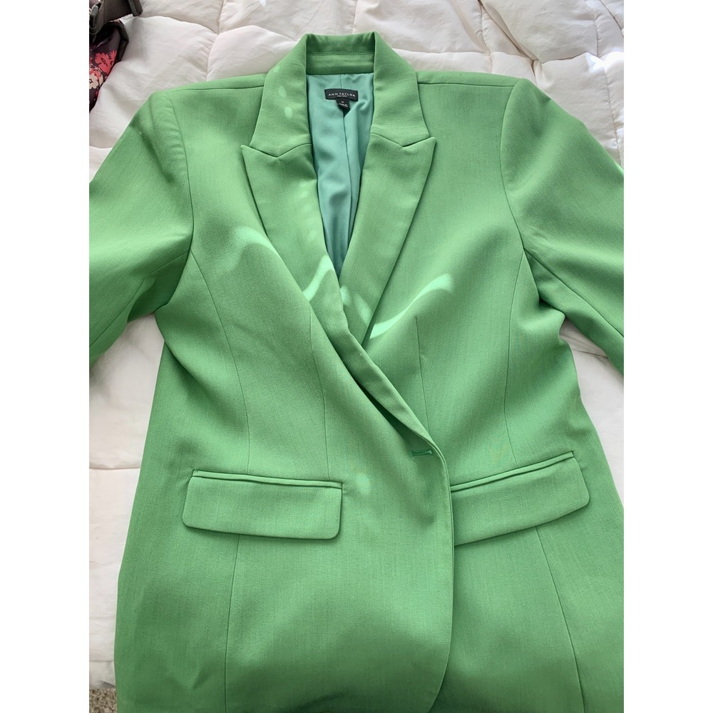 Ann Taylor Women's One-Button Blazer – Size 14 – Kelly Green - Picture 6 of 7